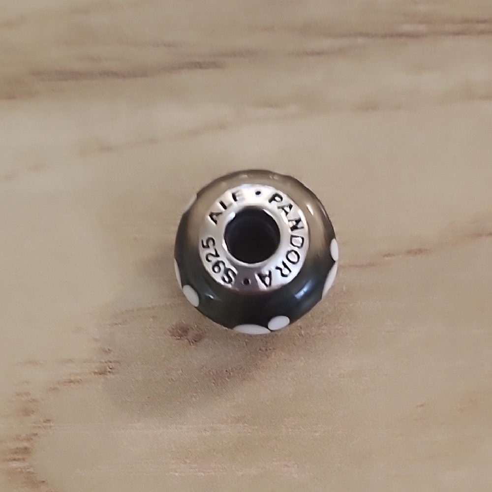 Pandora Silver Charm with White Accents